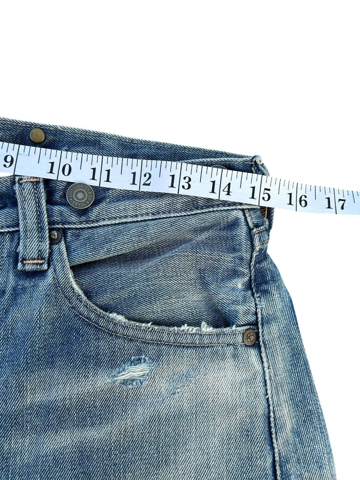 Kapital Vintage Levis Big E Selvedge Buckle Back Thrashed Denim Jean Size US 30 / EU 46 - 20 Thumbnail