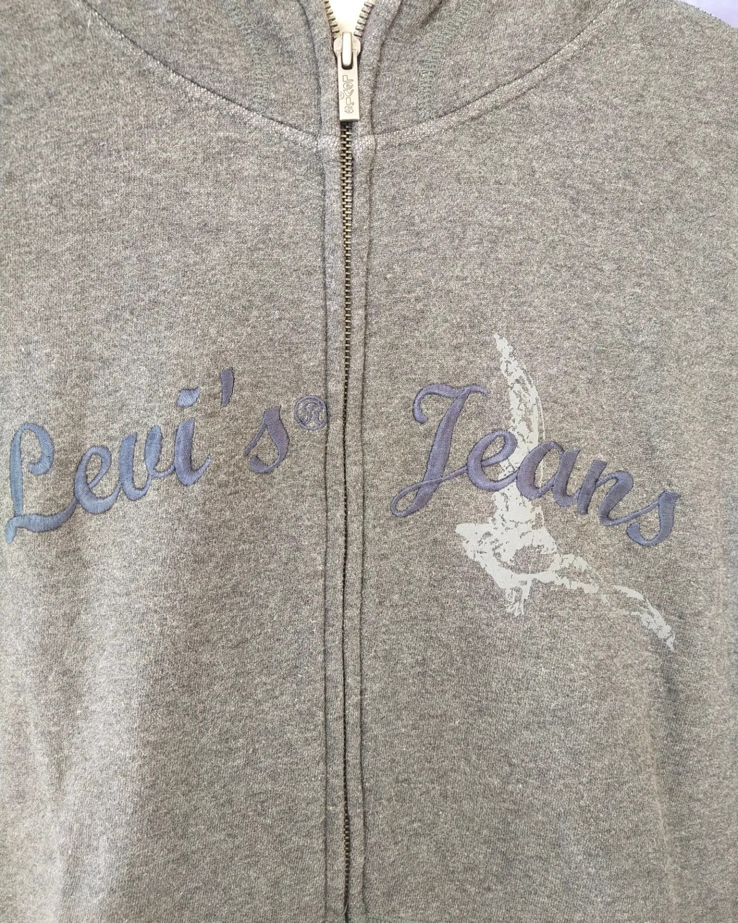 Levi's Vintage Clothing 2000s Levi’s Jeans Sleeveless Zip Hoodie Grey Size US M / EU 48-50 / 2 - 2 Thumbnail