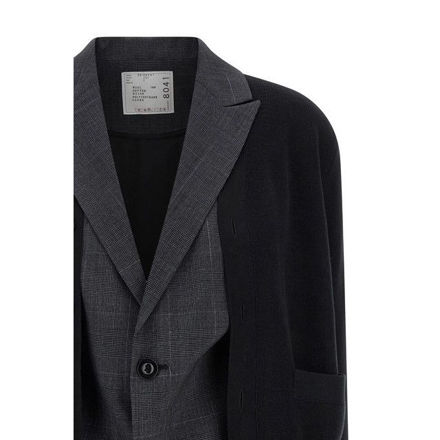 Sacai SACAI Black Wool Double Layer Jacket New & Authentic (Women' Size ONE SIZE - 3 Thumbnail