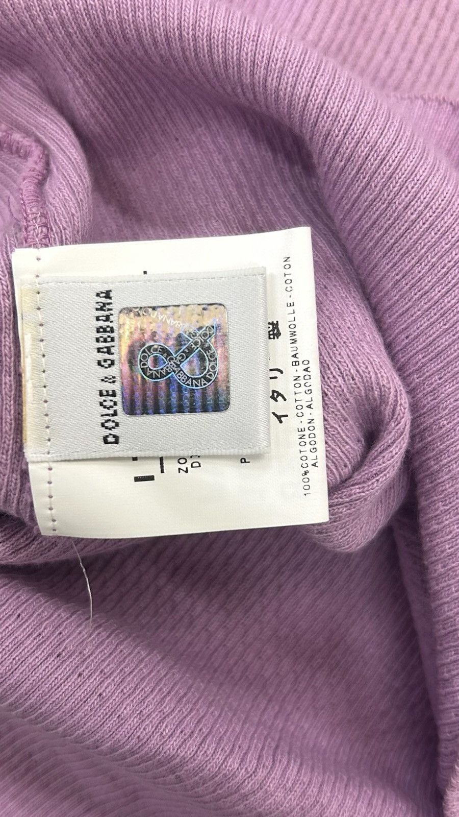 Dolce & Gabbana Archival D&G Ittierre Lavender Ribbed V-Neck Top Size S / US 4 / IT 40 - 6 Thumbnail