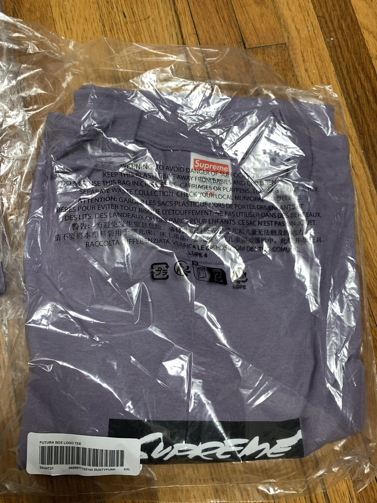 image of Supreme Futura Box Logo Tee Dusty Purple 2Xlarge, Men's