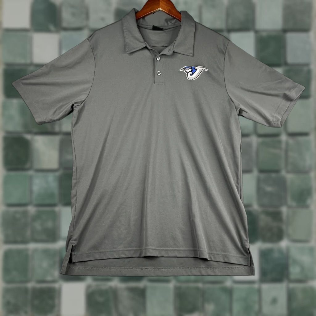 Vintage Toronto Blue Jays Polo Shirt Embroidered Oakley Gray XL Mens Short Sleeve Collared Lightweight Baseball Casual Shirt Size US XL / EU 56 / 4 - 1 Thumbnail