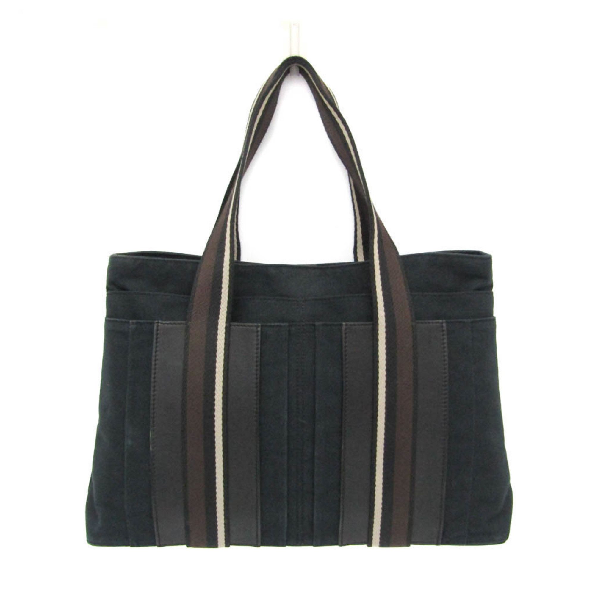 Hermes Hermes Troca Horizontal MM Men,Women Leather,Cotton Handbag Black,Dark Brown Size ONE SIZE - 1 Thumbnail