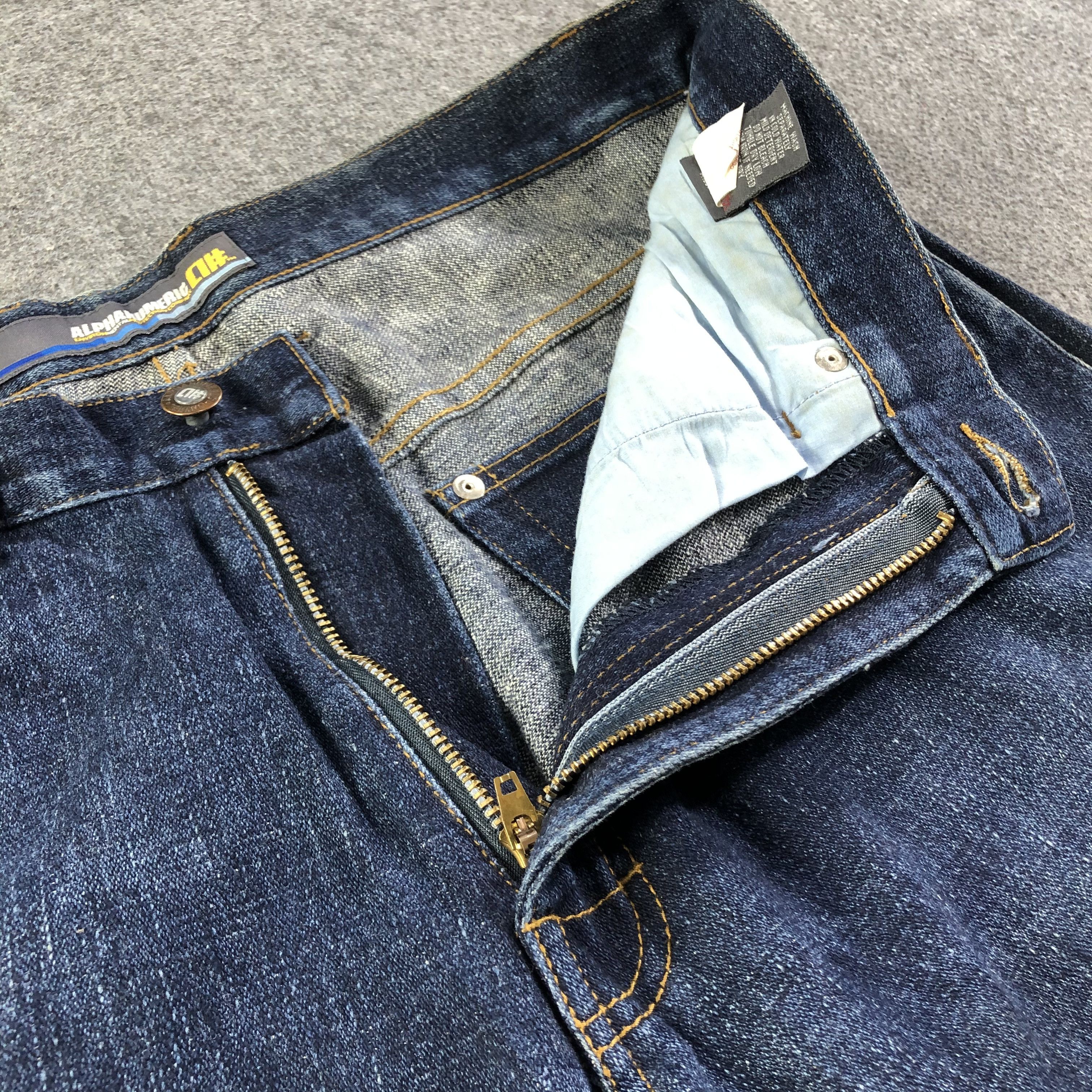 Japanese Brand Alphanumeric Jeans Dark Wash Denim -J2738 Size US 34 / EU 50 - 9 Thumbnail