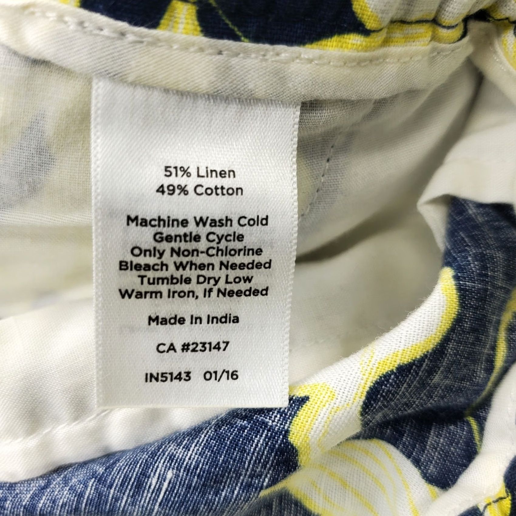 Talbots Talbots Pants Women's 14P Multi Floral Linen Blend Elastic Waist Straight Leg Pants Mens? No Size 36" / US 14 / IT 50 - 7 Thumbnail