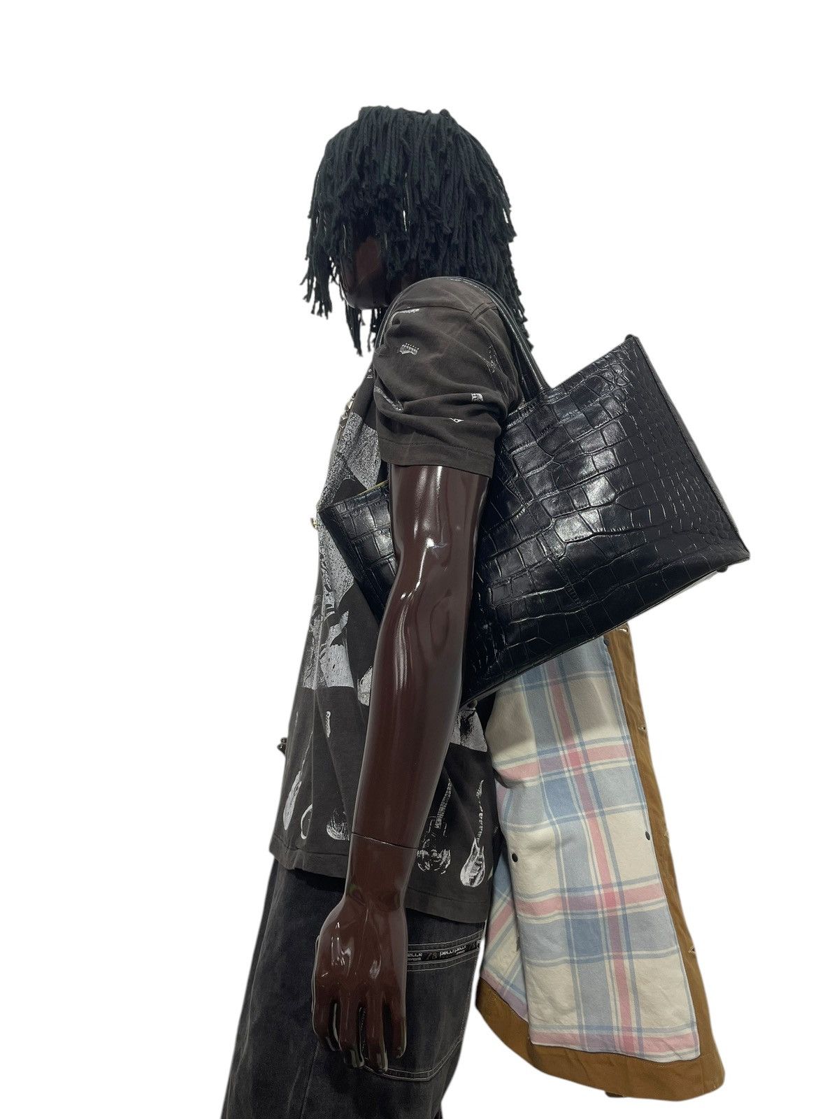 Genuine Leather Crocodile Embossed Vtg Unknown Japan Shoulder Bag 1🟩9 Size ONE SIZE - 2 Thumbnail