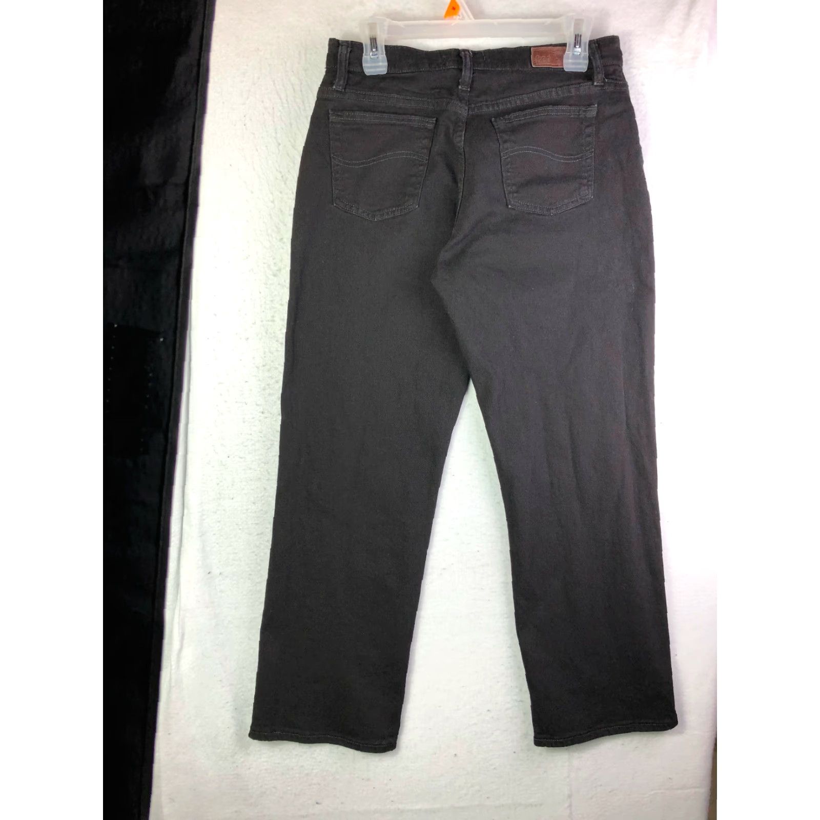 Lee Lee Jeans Mid Rise Relaxed Straight Leg Womens Size 6 Short Black Denim Jeans Size 28" / US 6 / IT 42 - 7 Thumbnail