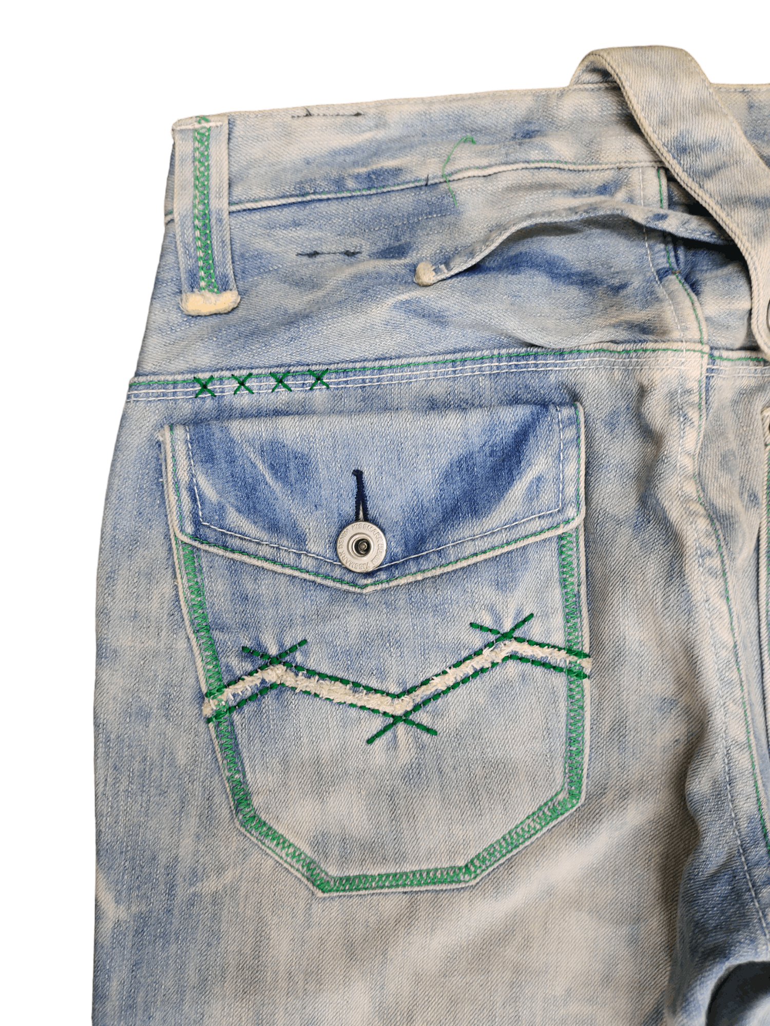 Kapital Loose Jeans Kissmark Distress Faded Patchwork Jeans Y2k Size US 32 / EU 48 - 13 Thumbnail