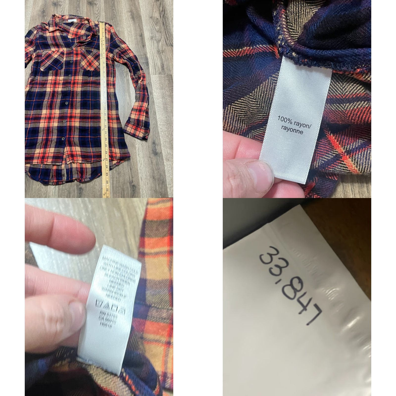 Vintage Maurices Dress Women's Shirt Dress M Regular Blue Plaid Long Sleeve Button Up Collared Tunic Casual Knee Length Size M / US 6-8 / IT 42-44 - 8 Thumbnail