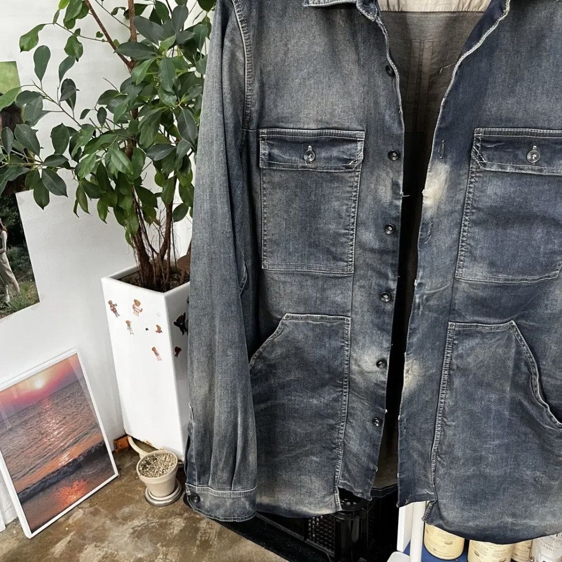 Rick Owens Drkshdw Rick Owens DRKSHDW Hustler Denim Jacket Size US XL / EU 56 / 4 - 4 Thumbnail