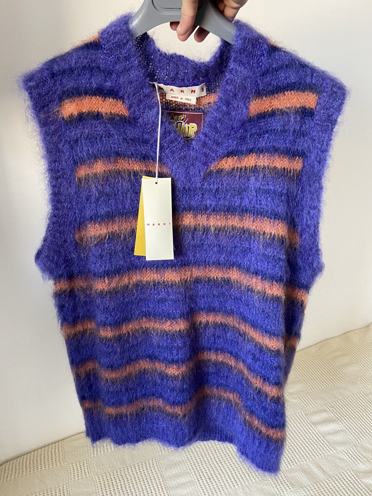 Marni Marni Fuzzy Wuzzy Mohair gilet purple/orange Size US M / EU 48-50 / 2 - 1 Thumbnail