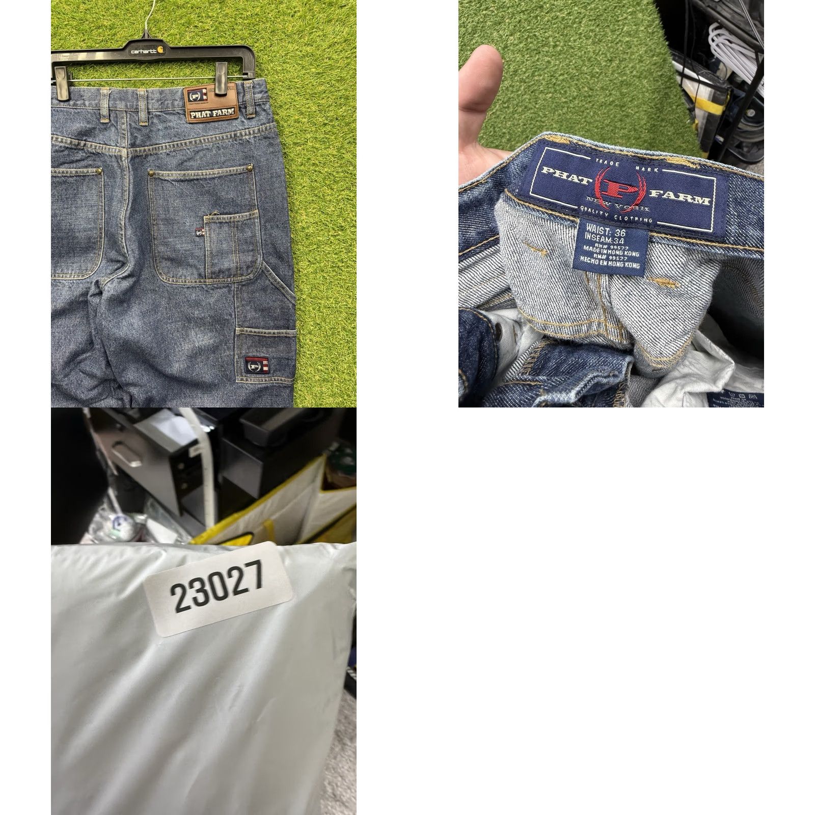 Phat Farm VINTAGE Phat Farm Jeans Mens 36x34 Blue Carpenter Loose Baggy Fit 90s Hip Hop Denim Size US 36 / EU 52 - 8 Thumbnail
