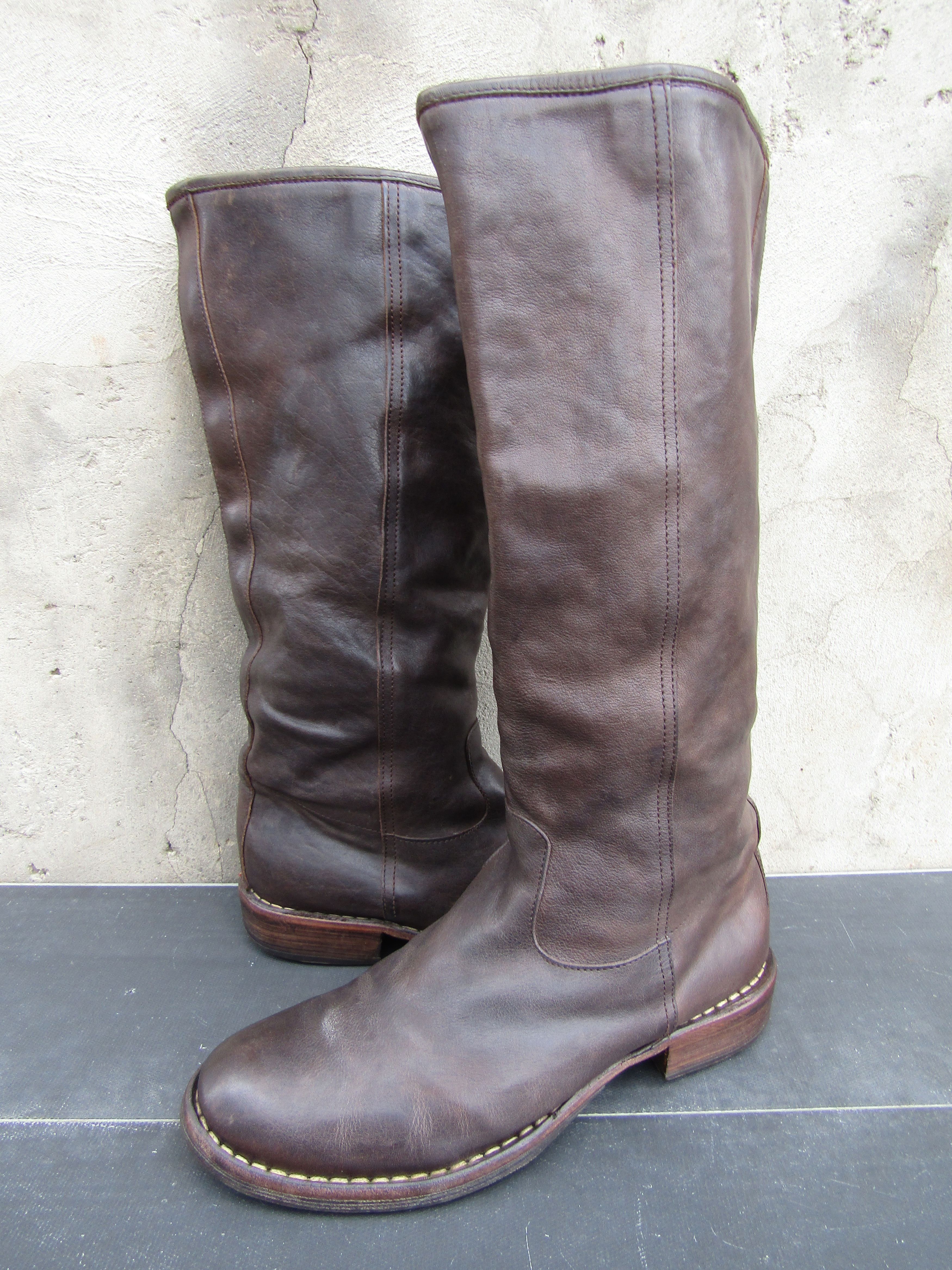 Fiorentini + Baker Fiorentini Baker Brown Tall Eli Biker Moto Riding Women's Size US 8 / IT 38 - 1 Thumbnail