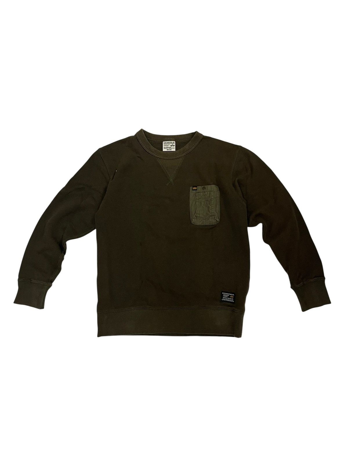 Alpha Industries Vintage 90s Alpha Industries Sweatshirt Army style Jacket Size US M / EU 48-50 / 2 - 1 Thumbnail