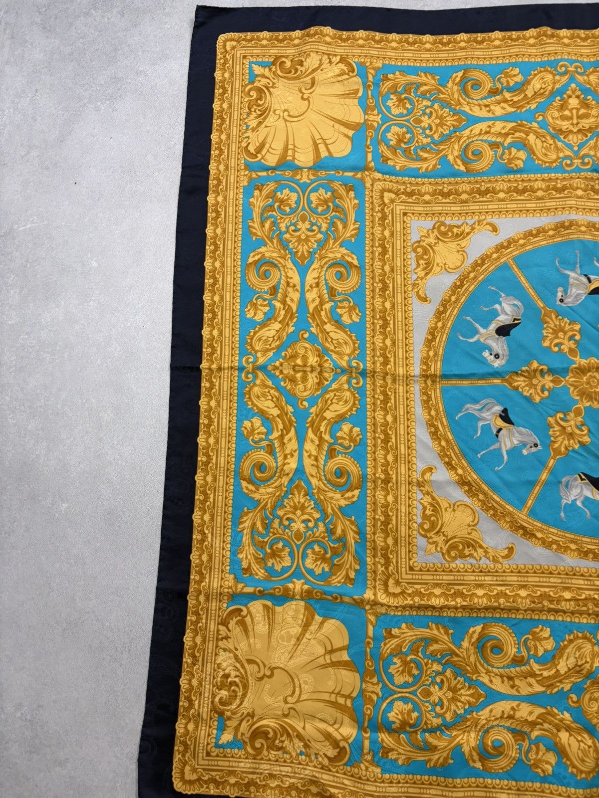 Vintage Vintage Renato Balestra Silk Scarf Baroque Horse Print Size ONE SIZE - 3 Thumbnail