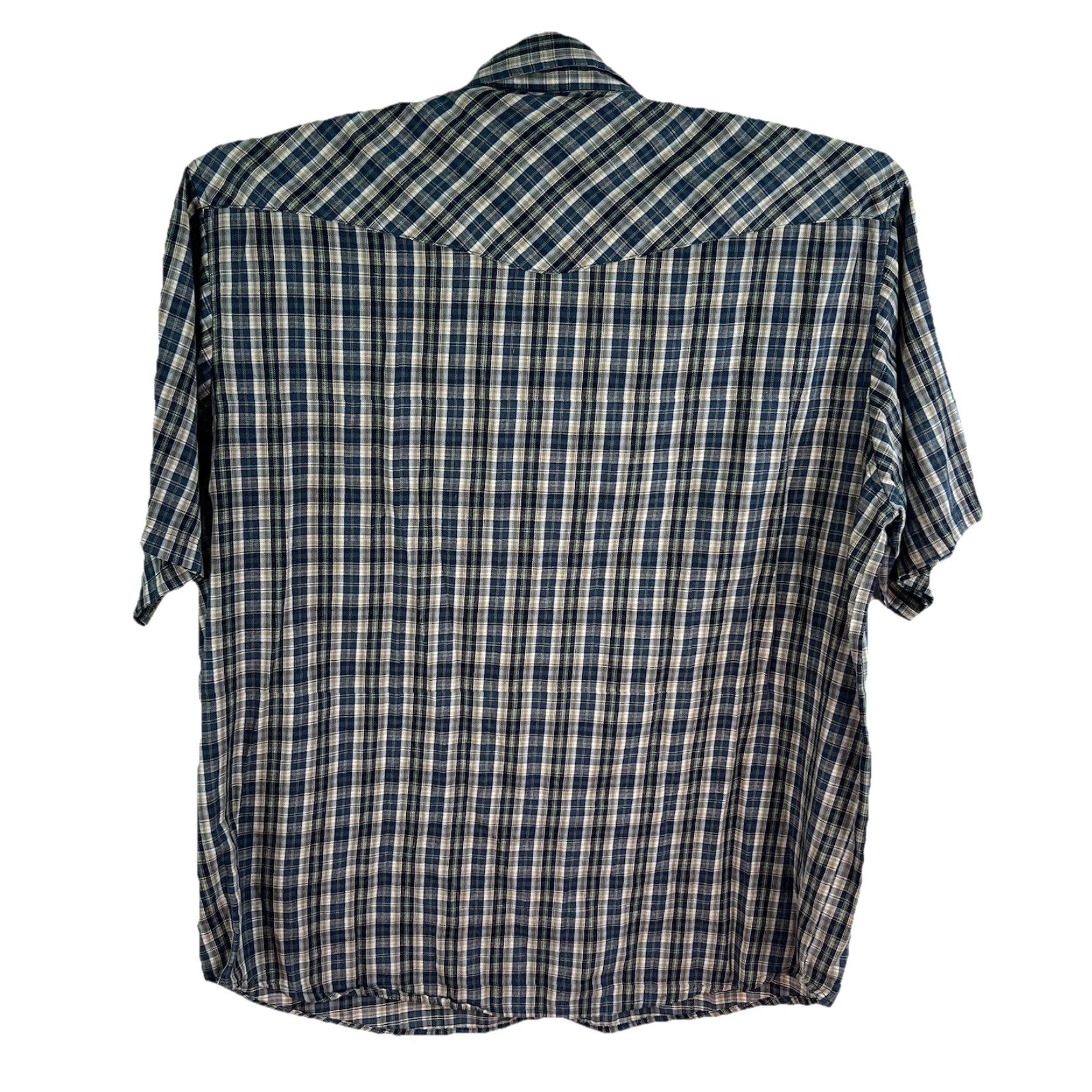 Vintage VINTAGE Williams Bay Plaid Snap Button Western Shirt Men’s 2X Blue Short Sleeve Size US XXL / EU 58 / 5 - 2 Thumbnail