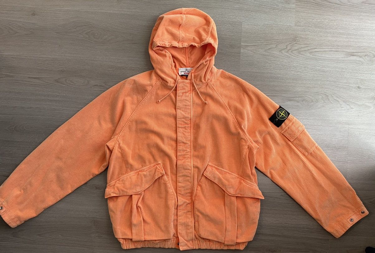 Supreme Supreme x Stone Island Corduroy Jacket Orange | Grailed