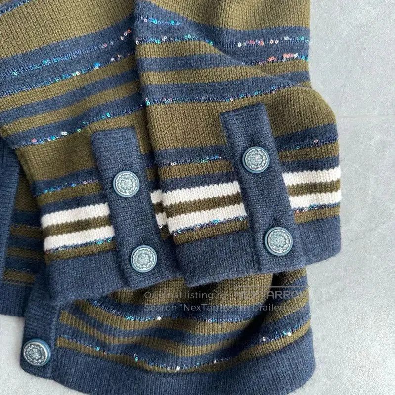 Chanel Chanel Black Women's Cardigan with Stripes . Size M / US 6-8 / IT 42-44 - 5 Thumbnail
