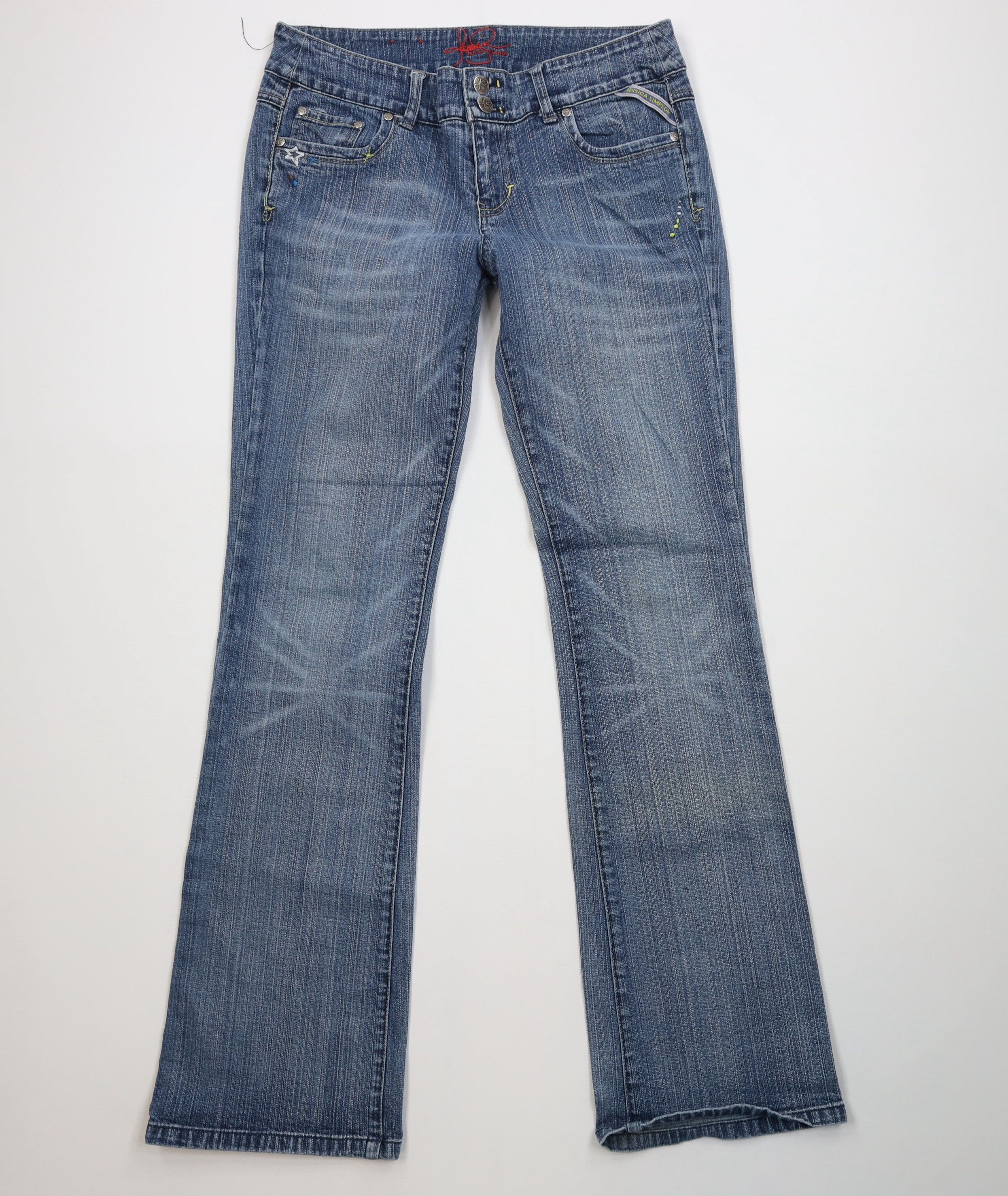 Vintage Vintage Y2K Jessica Simpson Wide Leg Denim Jeans Stretch Size 30" / US 8 / IT 44 - 1 Thumbnail