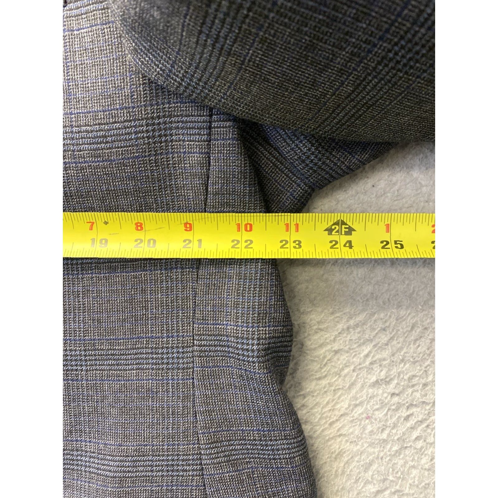 Ralph Lauren VINTAGE Ralph Lauren Blazer Jacket Glen Plaid Houndstooth 46R Gray Wool Mens Size 46R - 3 Thumbnail