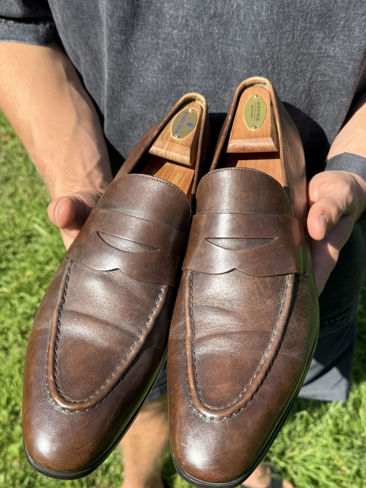 Santoni Santoni - Designer Italian Fashion: Leather Dress Shoes Size US 11 / EU 44 - 2 Thumbnail