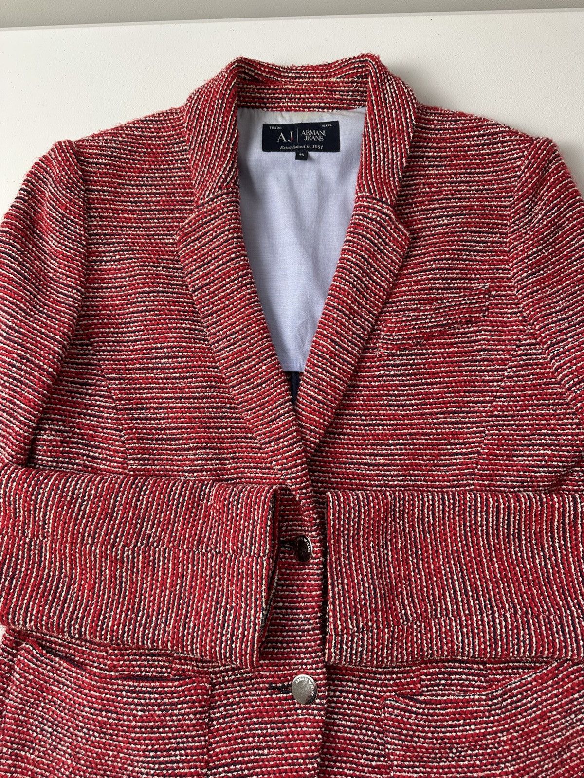 Giorgio Armani Armani Jeans Knit Blazer Jacket Size L / US 10 / IT 46 - 8 Thumbnail