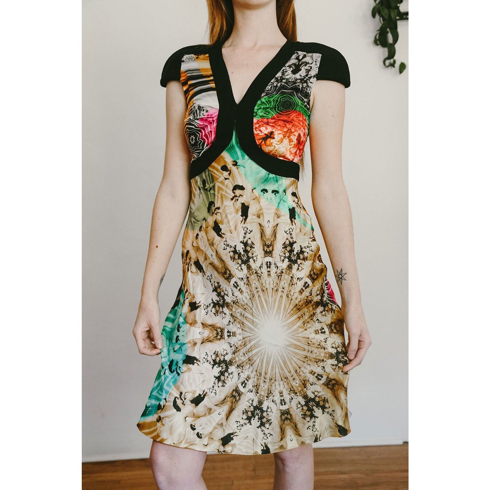 Jean Paul Gaultier RARE Jean Paul Gaultier Mixed Print Silk Dress Size XS / US 0-2 / IT 36-38 - 7 Thumbnail