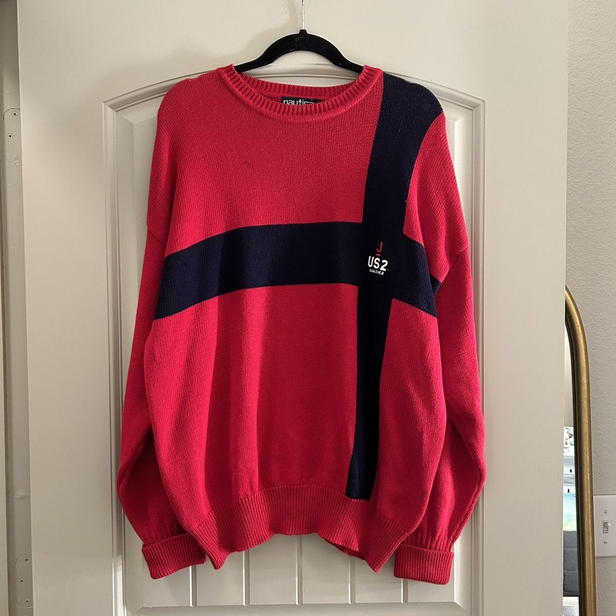 Nautica × Vintage J Class US2 Nautica Vintage Red Cross Sweater Size US L / EU 52-54 / 3 - 1 Thumbnail