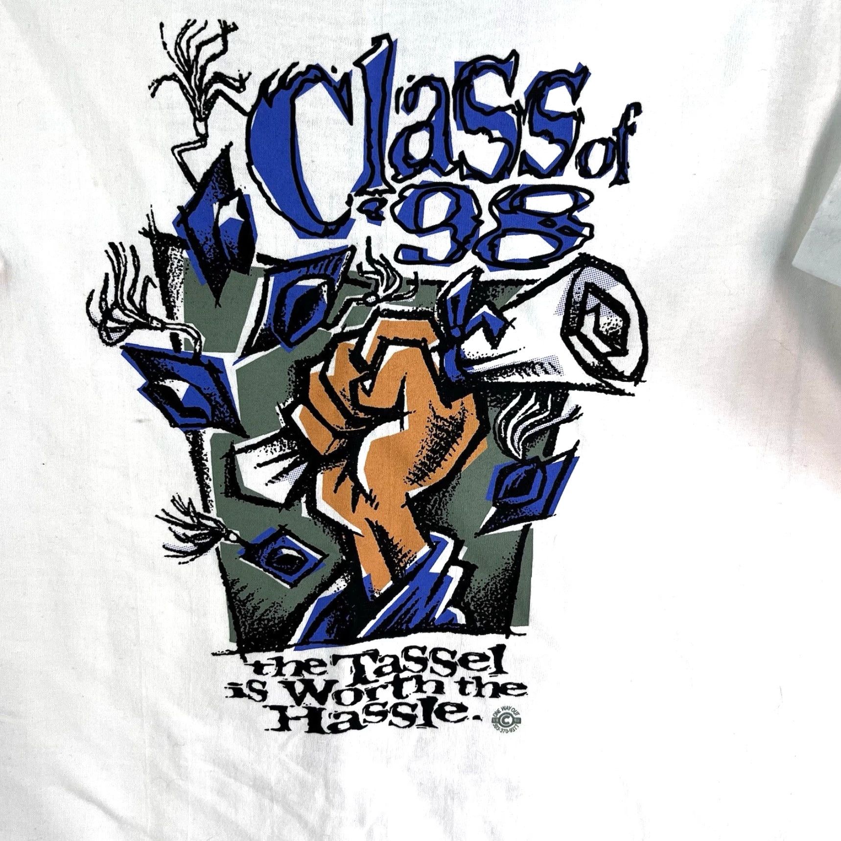 Fruit Of The Loom VINTAGE Fruit of the Loom Men's T-Shirt Size L White 90s Graphic Print Crew Neck Short Sleeve 1998 Classic, USA Size US L / EU 52-54 / 3 - 2 Thumbnail