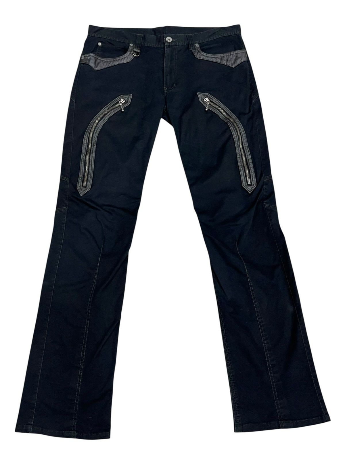 HIDEAWAYS 🔥NICOLE Hideaways Avant Garde Moto Zip Panel Straight Pants Size US 31 - 2 Thumbnail