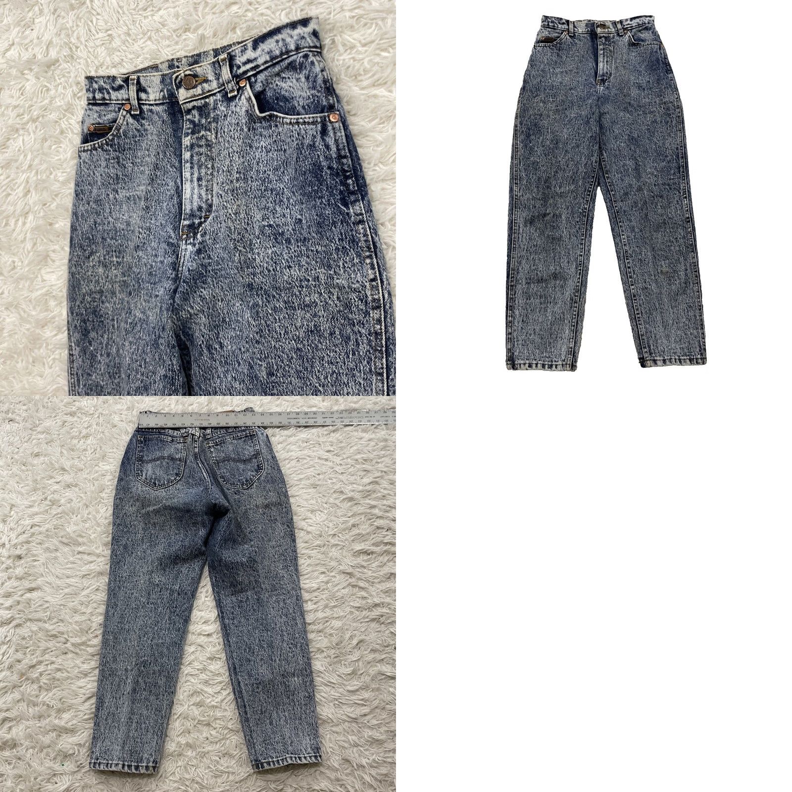 Lee VINTAGE LEE Jeans Women Jeans P 10 80s 90s Grunge Acid Wash Light Blue USA Denim Petite 26x27 Womens Size 26" / US 2 / IT 38 - 11 Thumbnail