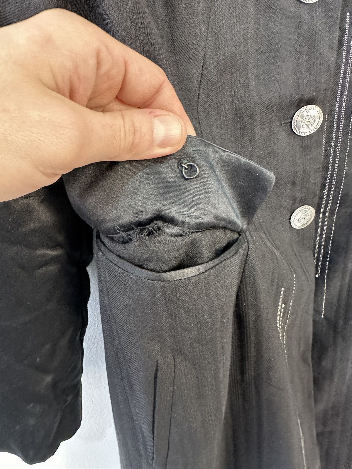Marithe + Francois Girbaud Vintage Marithé François Girbaud Black Wool Long Jacket Coat Size M / US 6-8 / IT 42-44 - 9 Thumbnail