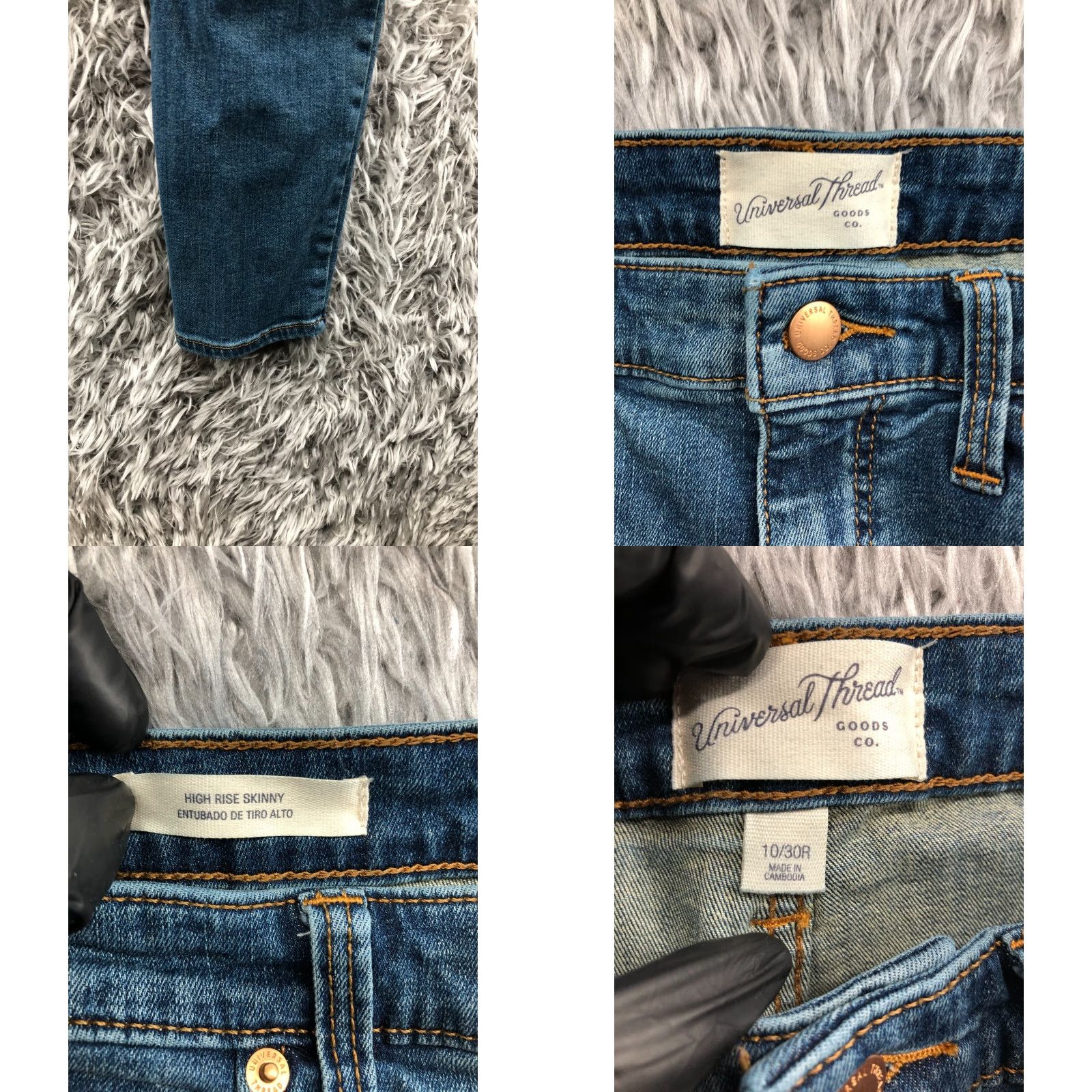 Vintage Universal Thread High Rise Skinny Jeans Womens 10 Blue Medium Wash Size 32" / US 10 / IT 46 - 8 Thumbnail