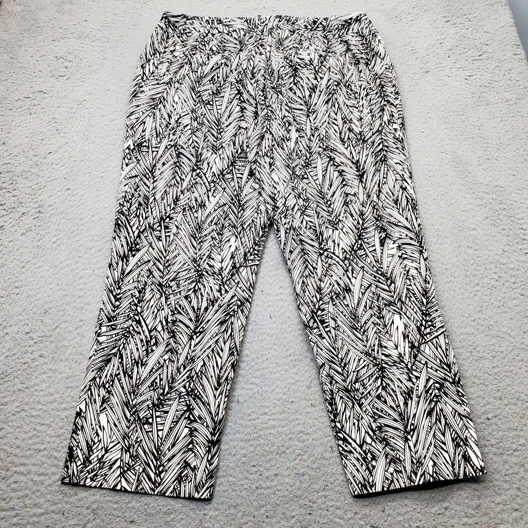 Coldwater Creek Coldwater Creek Womens 12 Palm Leaf Ankle Pants Straight Leg Casual Wear Multicolor Boots? Size 34" / US 12 / IT 48 - 2 Thumbnail