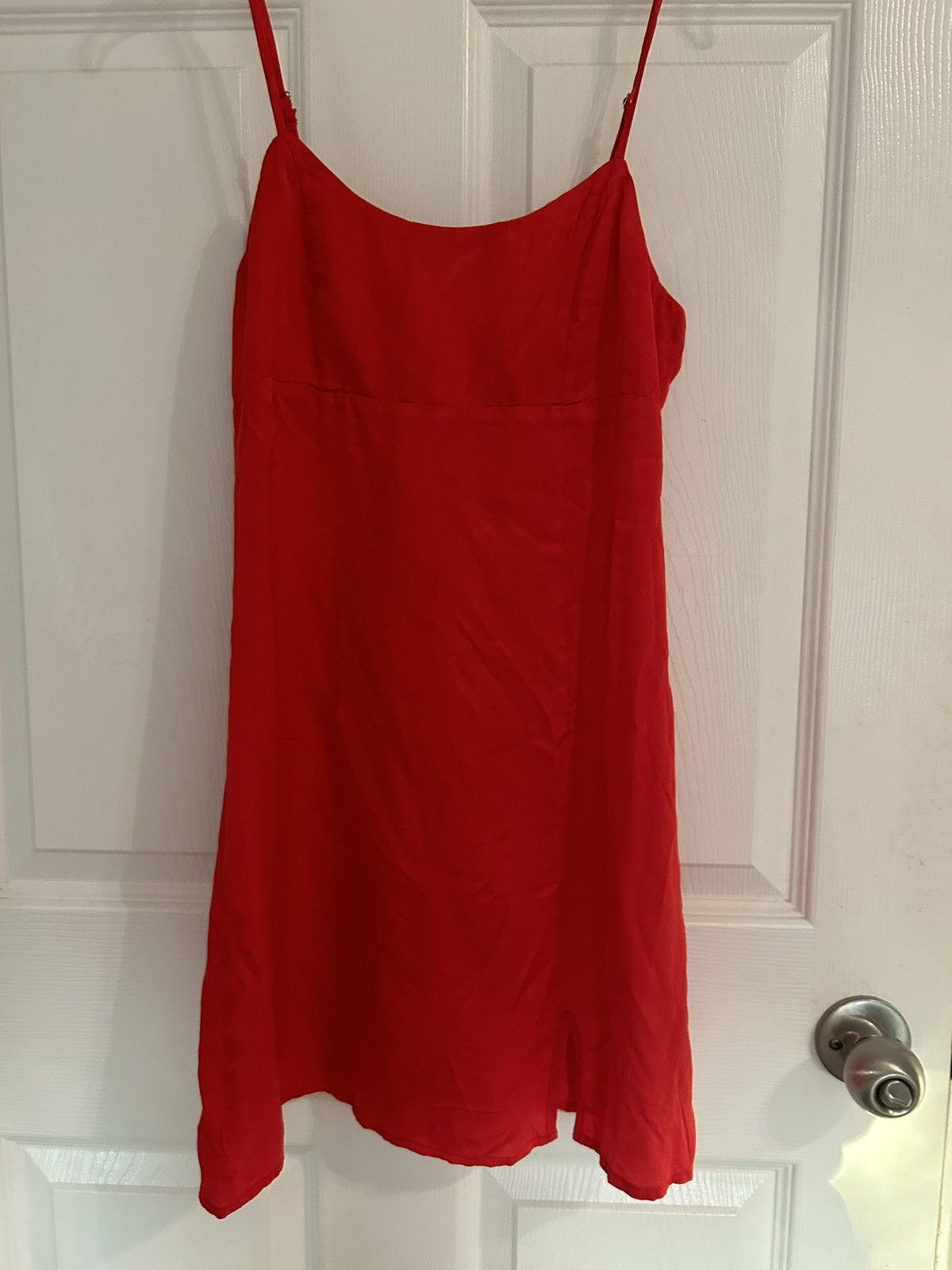 Princess Polly Red satin slit dress Grailed