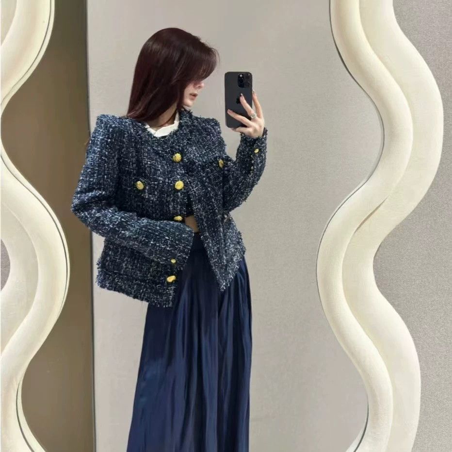 Balmain BALMAIN tweed single-breasted fringe jacket wmn's blue 34 Size XXS / US 00 / IT 34 - 8 Thumbnail