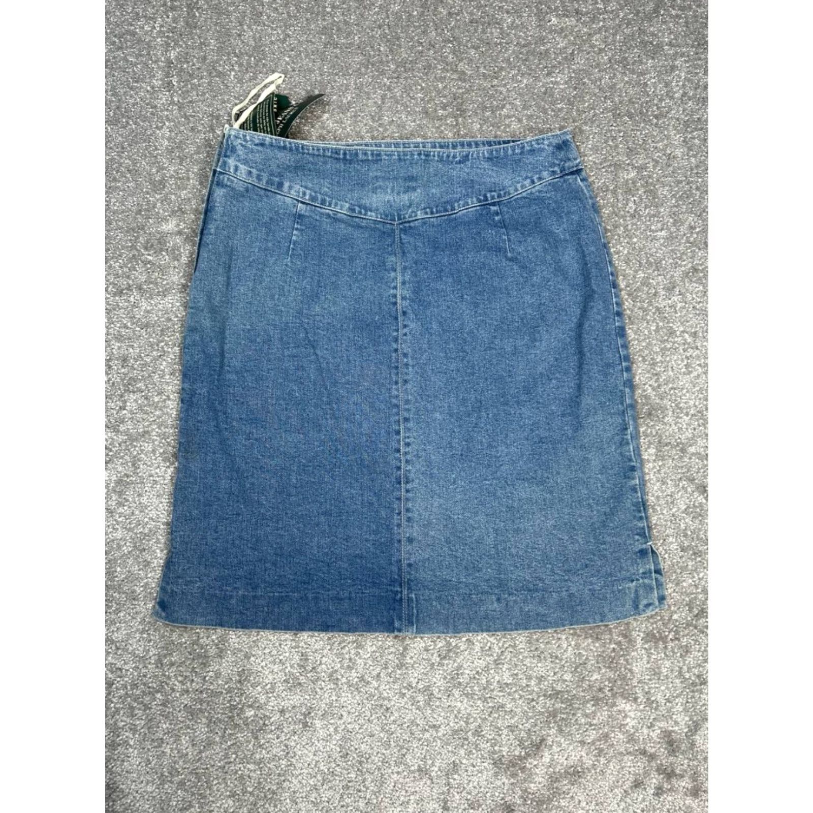 Ralph Lauren VINTAGE Lauren Ralph Lauren Pencil Skirt Womens 10 Blue Denim Cotton Side Slit Size 32" / US 10 / IT 46 - 2 Thumbnail
