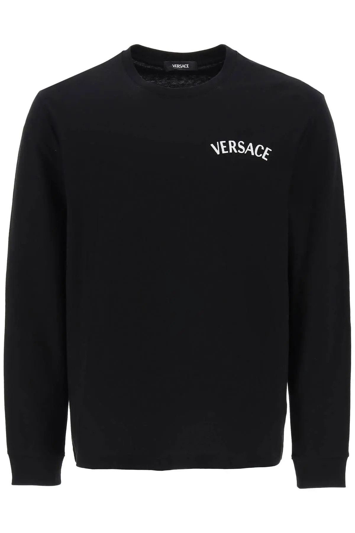 image of Versace O1S22I1N0124 Milano Stamp Long-Sleeved T-Shirt In Black, Men's (Size XL)