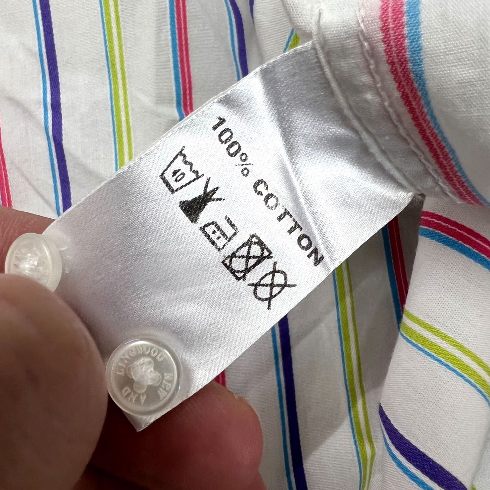 Vintage New & Lingwood Cotton Dress Shirt Striped Italian Fabric Men's Size 16" Size 42R - 7 Thumbnail