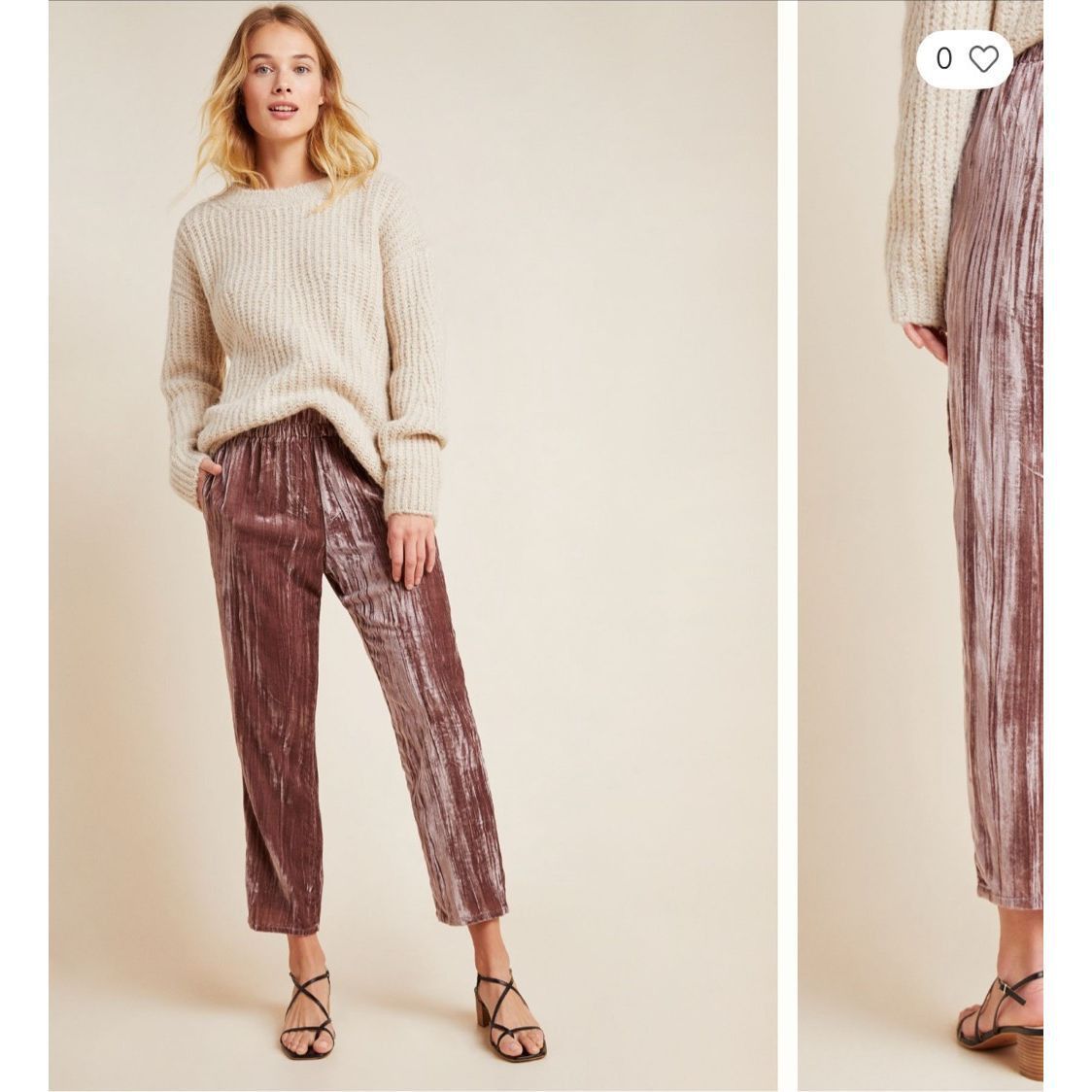 Anthropologie NWOT Anthropologie Tina + Jo Josephine Velvet Taper Trousers Size 28" / US 6 / IT 42 - 1 Thumbnail
