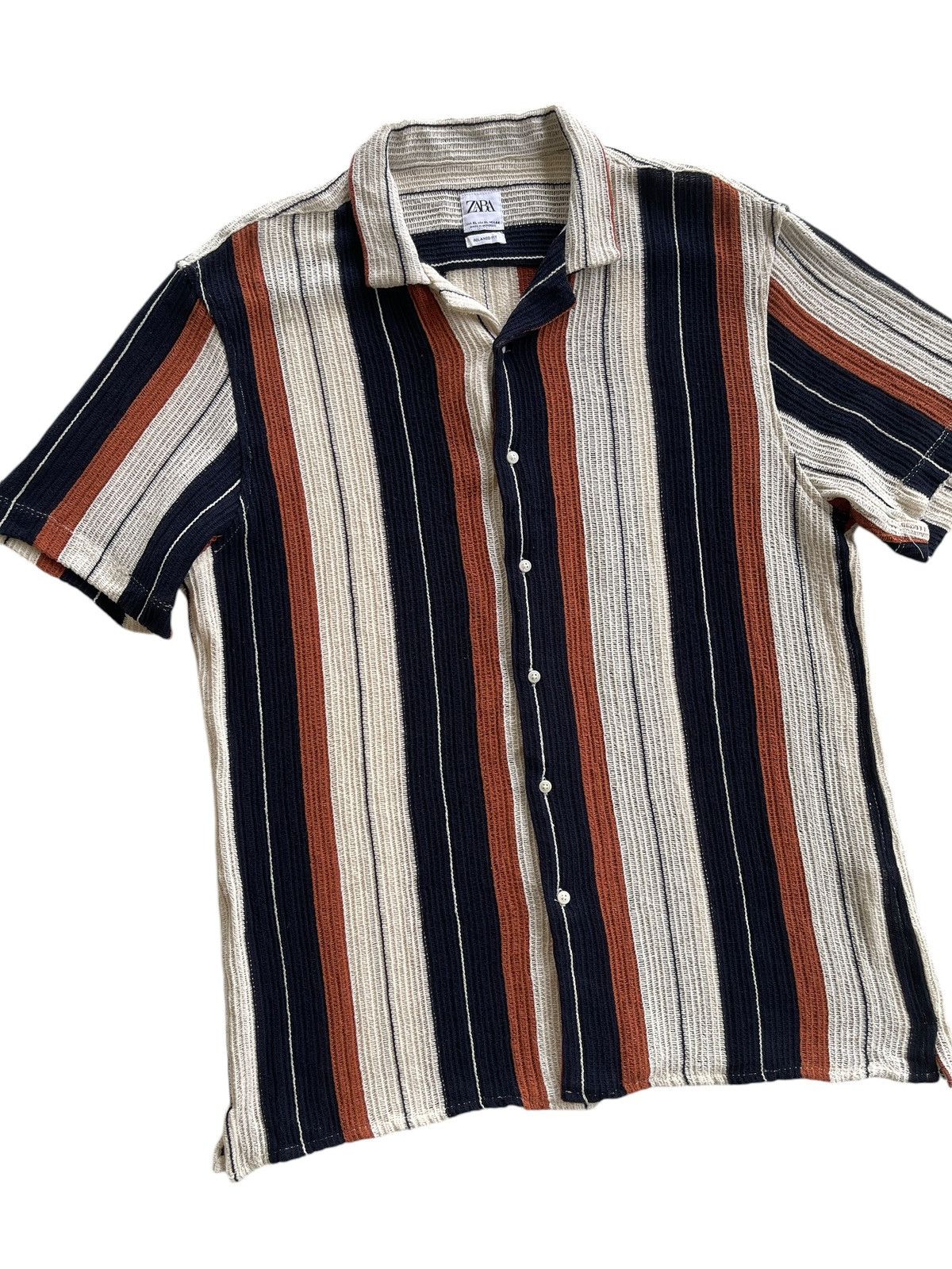 Zara Zara Stripe Knitted Button Shirts Size US XL / EU 56 / 4 - 3 Thumbnail