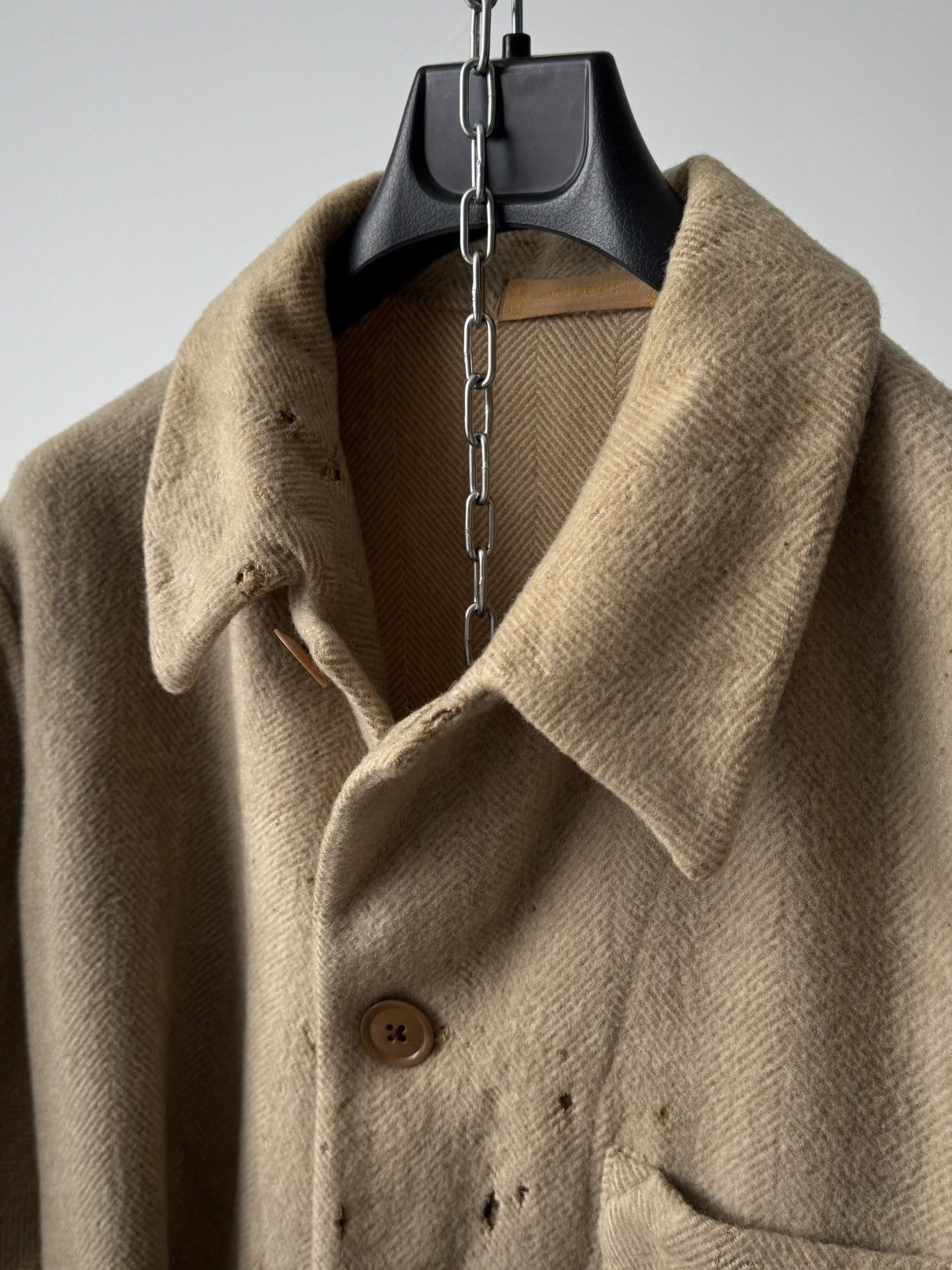 Harrods Vintage 1950s England 'Harrods' HBT Tweed Thrashed Coat Size US M / EU 48-50 / 2 - 4 Thumbnail