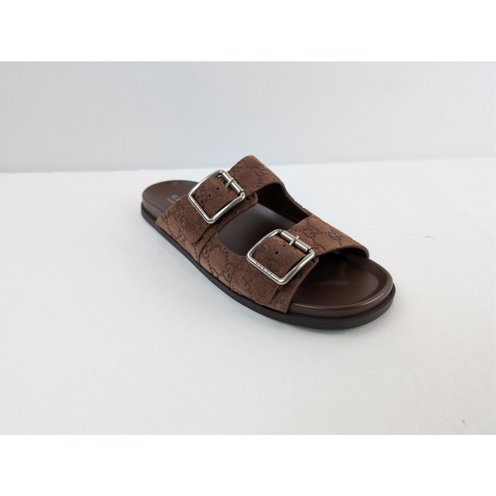 Gucci o1rshd1 Leather Slide Sandals in Brown Size US 11.5 / EU 44-45 - 3 Thumbnail