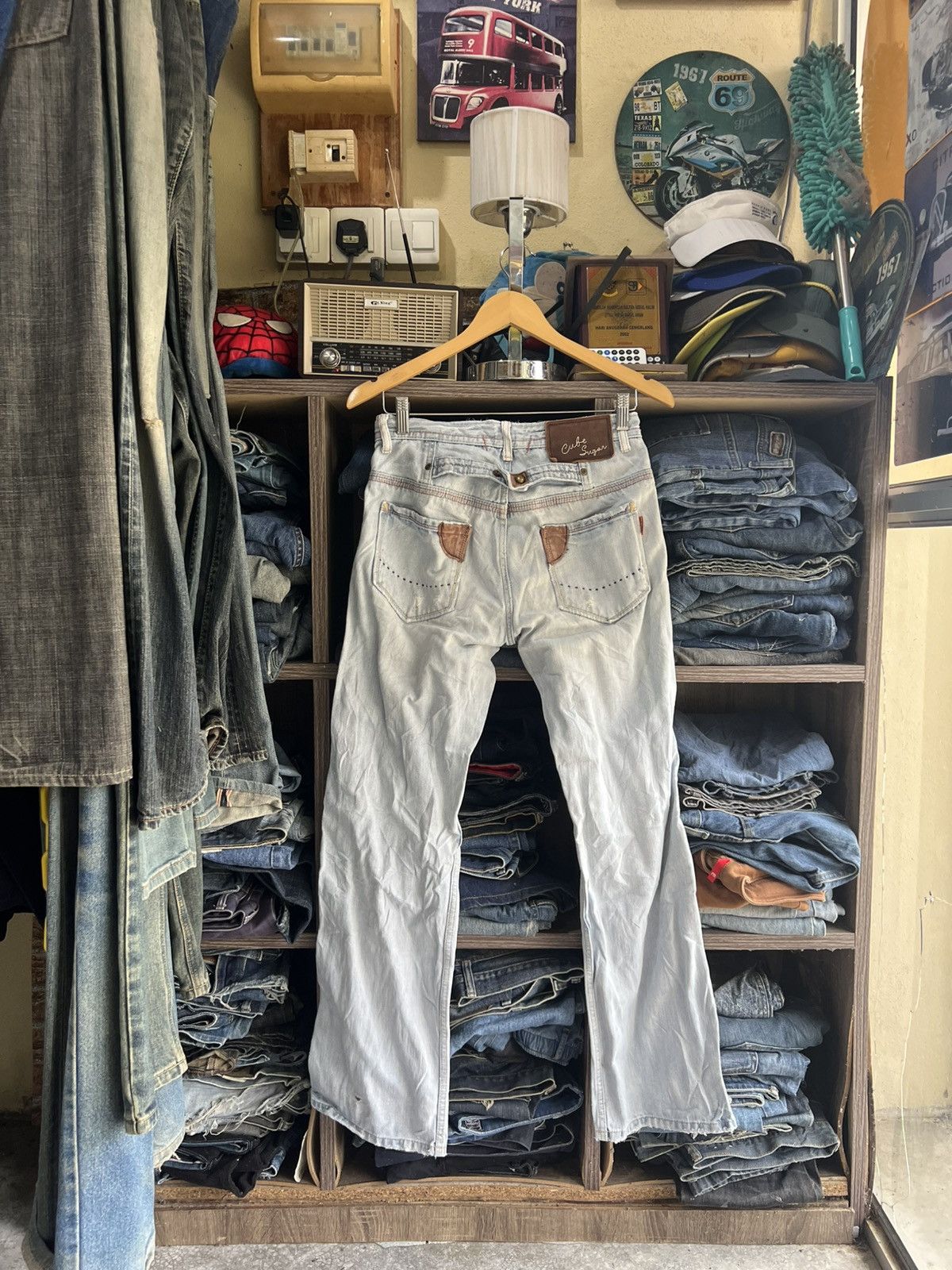 Other 🔥Vintage Cube Sugar Buckle Distressed Denim Size US 29 - 2 Thumbnail