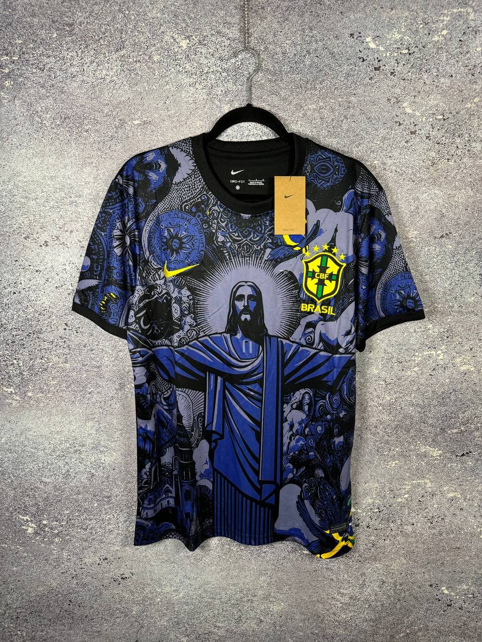 Brazil Rio de Janeiro Jesus AOP Fan Soccer Jersey Blokcore