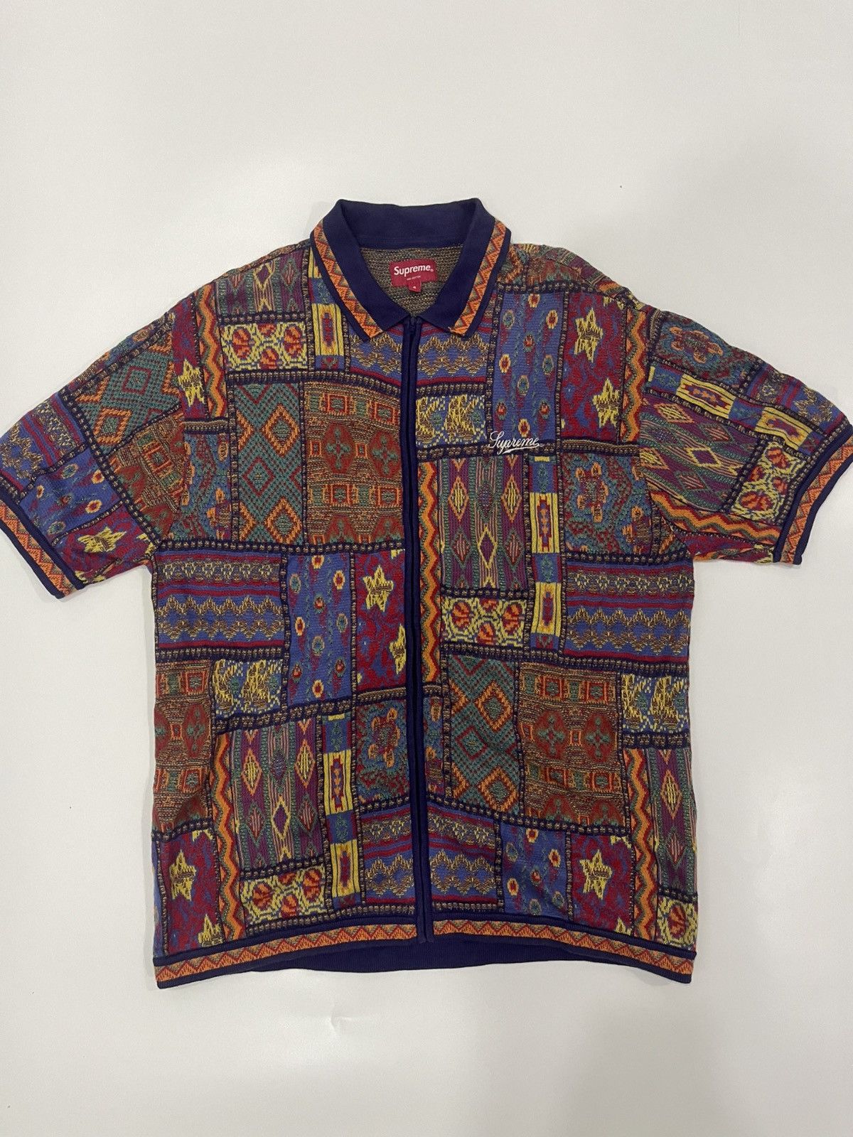 Supreme Zip Up Polo Sweater | Grailed