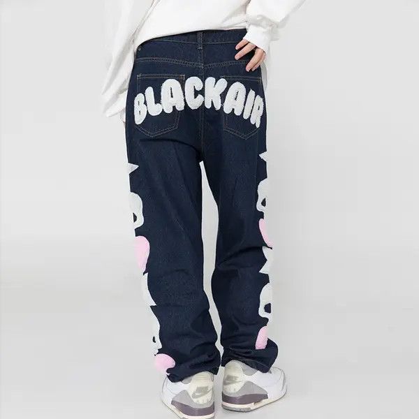 Japanese Brand Skull and Stars Embroidery Jeans Size US 34 / EU 50 - 2 Thumbnail