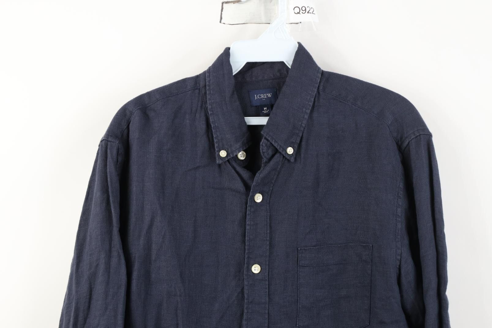 J.Crew J Crew Faded Linen Knit Collared Button Down Shirt Navy Blue Size US M / EU 48-50 / 2 - 2 Thumbnail