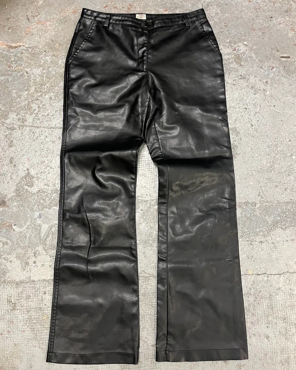 Armani × Vintage 2000s Armani Black Leather Pants Size US 30 / EU 46 - 1 Thumbnail