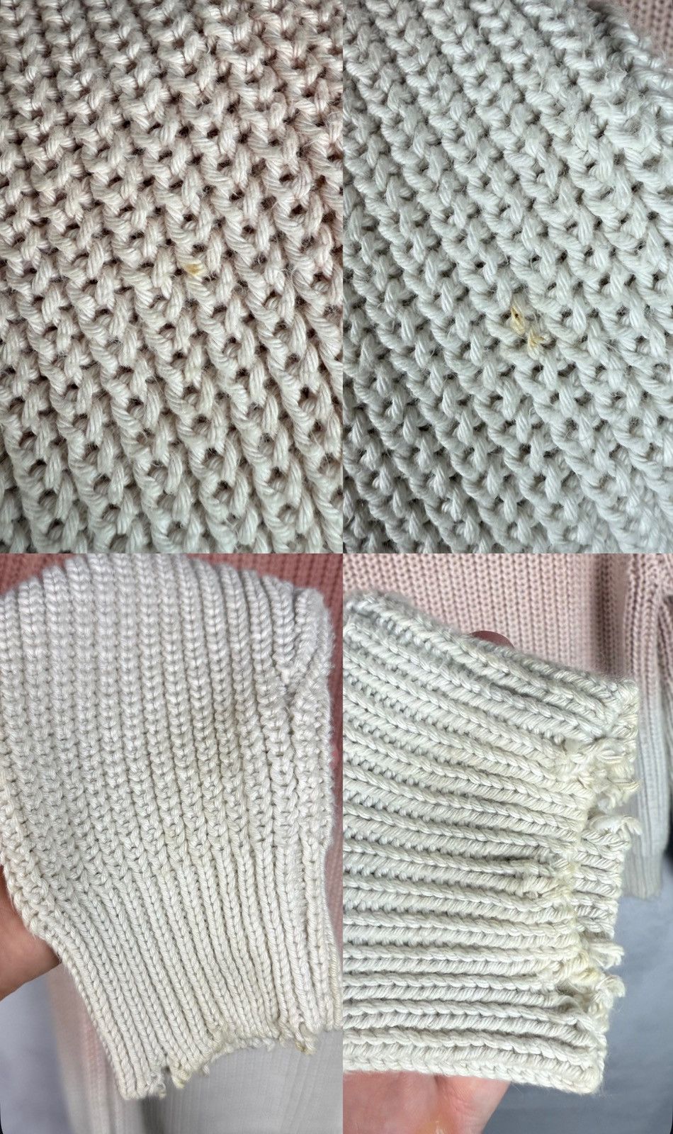 Zadig & Voltaire Zadig&Voltaire Kary Cow Distress Cotton Wool Knit Sweater Size XS / US 0-2 / IT 36-38 - 14 Thumbnail